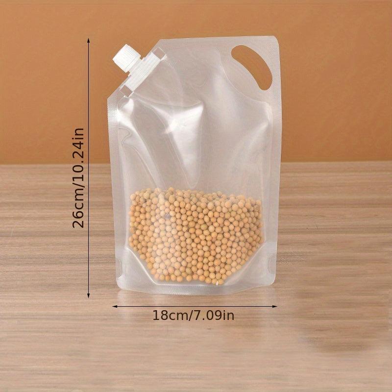 5pcs Transparent Rice Suction Nozzle Bag Grain Storage Anti-odor Leak