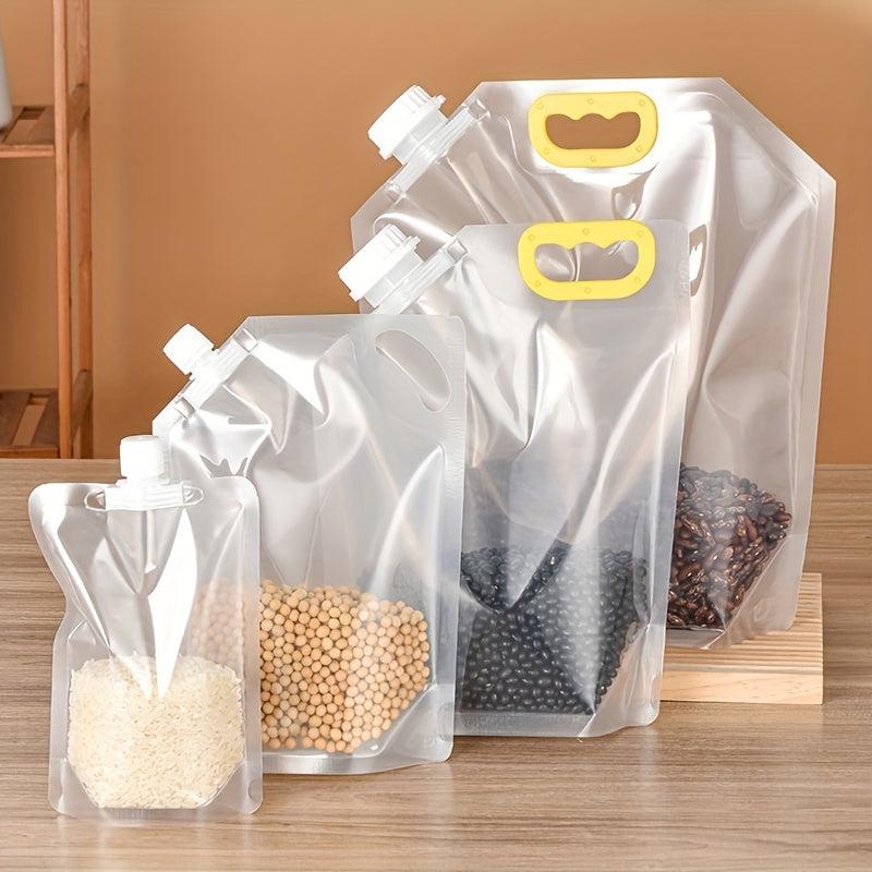 5pcs Transparent Rice Suction Nozzle Bag Grain Storage Anti-odor Leak