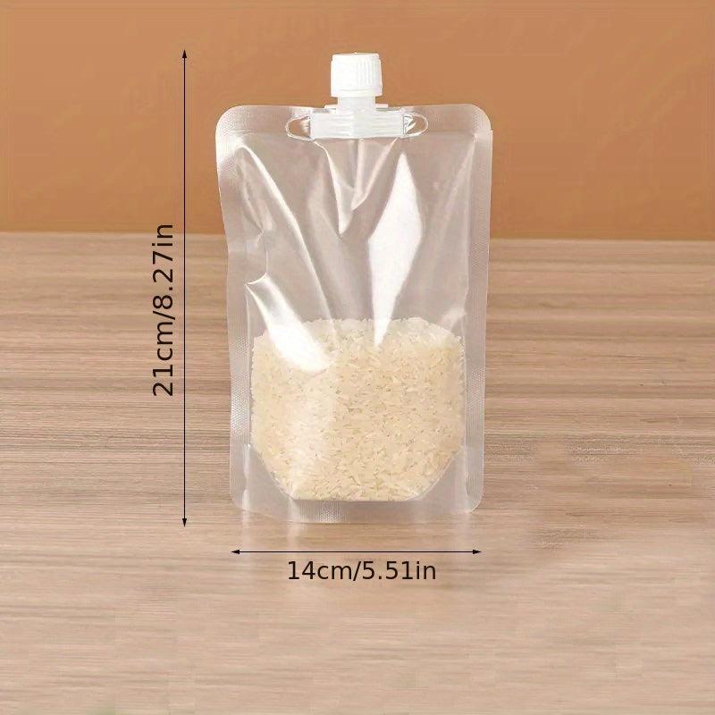 5pcs Transparent Rice Suction Nozzle Bag Grain Storage Anti-odor Leak