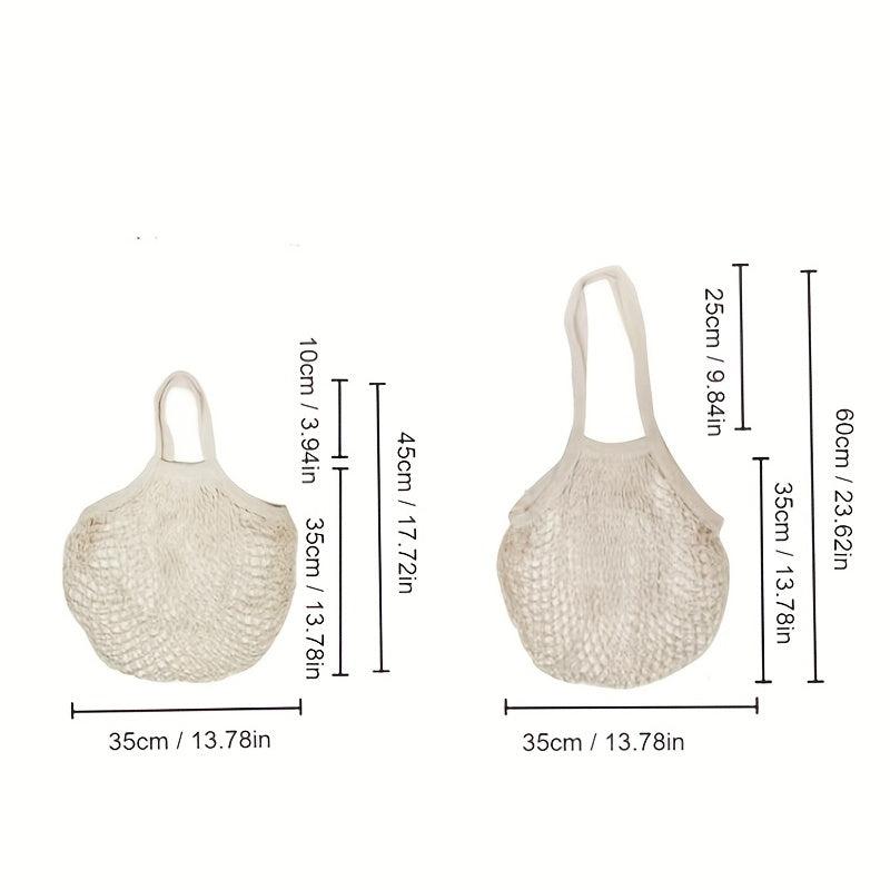 Mesh Grocery Bag Reusable Produce Tote Boho Hand Woven Bag