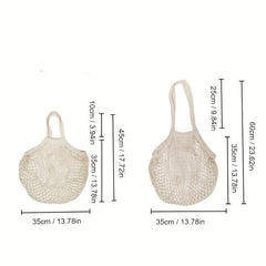 Mesh Grocery Bag Reusable Produce Tote Boho Hand Woven Bag