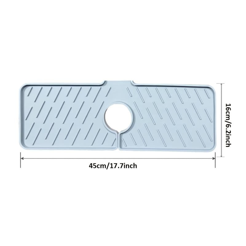 Long Silicone Sink Mat for Kitchen Bathroom Laundry Room Prevents Water Damage
