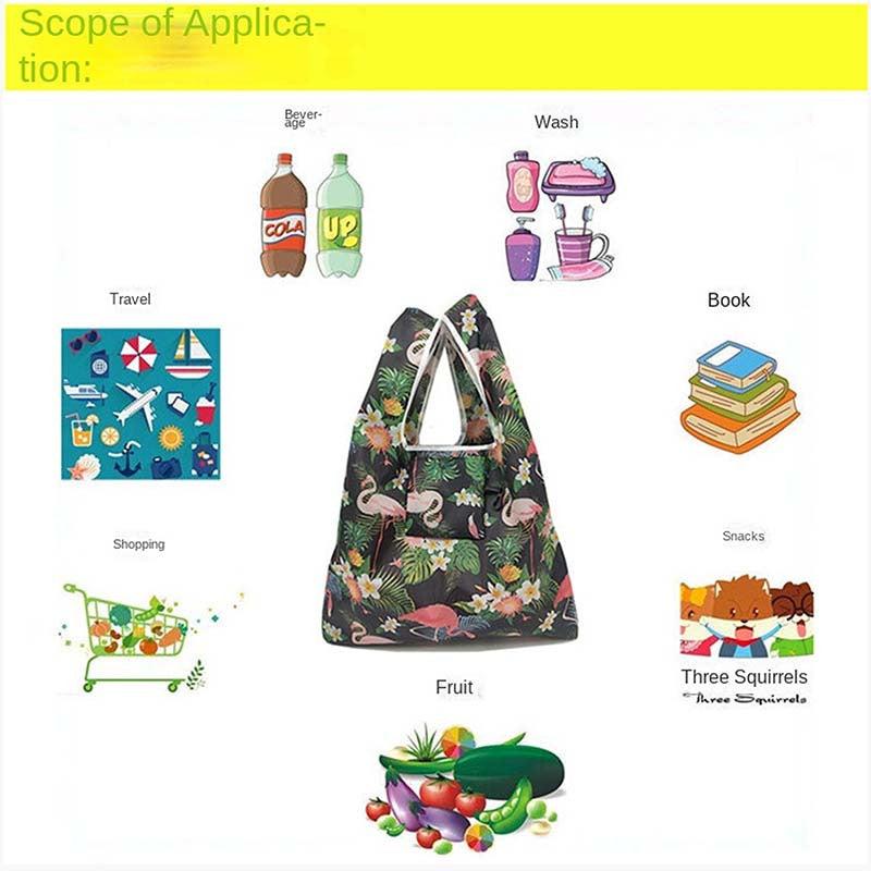 Reusable Grocery Bag Durable Lightweight Foldable Washable Polyester Shopping