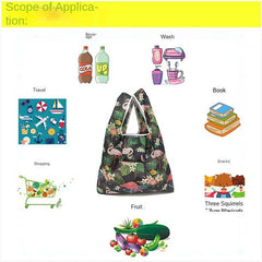 Reusable Grocery Bag Durable Lightweight Foldable Washable Polyester Shopping