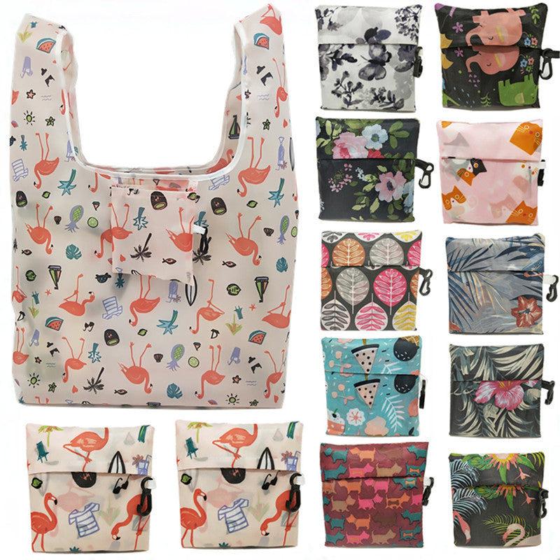 Reusable Grocery Bag Durable Lightweight Foldable Washable Polyester Shopping
