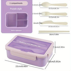 Adult Bento Box 3-Compartment Leakproof Lunch Container
