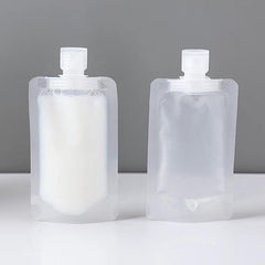 3pcs Travel Liquid Clear Plastic Bags Squeeze Pouch Cosmetic Containers