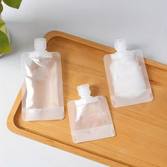 3pcs Travel Liquid Clear Plastic Bags Squeeze Pouch Cosmetic Containers