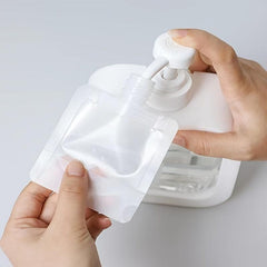 3pcs Travel Liquid Clear Plastic Bags Squeeze Pouch Cosmetic Containers