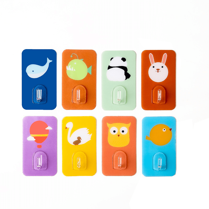 Cartoon Animal Adhesive Hook Panda Punch Traceless Self-adhesive Hanger