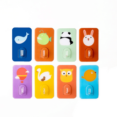 Cartoon Animal Adhesive Hook Panda Punch Traceless Self-adhesive Hanger