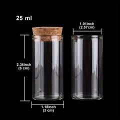 4pcs Glass Test Tubes with Cork Stopper 10ml 60ml DIY Crafts Wedding