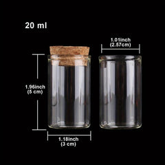 4pcs Glass Test Tubes with Cork Stopper 10ml 60ml DIY Crafts Wedding