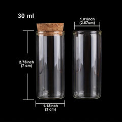 4pcs Glass Test Tubes with Cork Stopper 10ml 60ml DIY Crafts Wedding