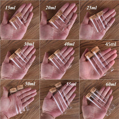 4pcs Glass Test Tubes with Cork Stopper 10ml 60ml DIY Crafts Wedding