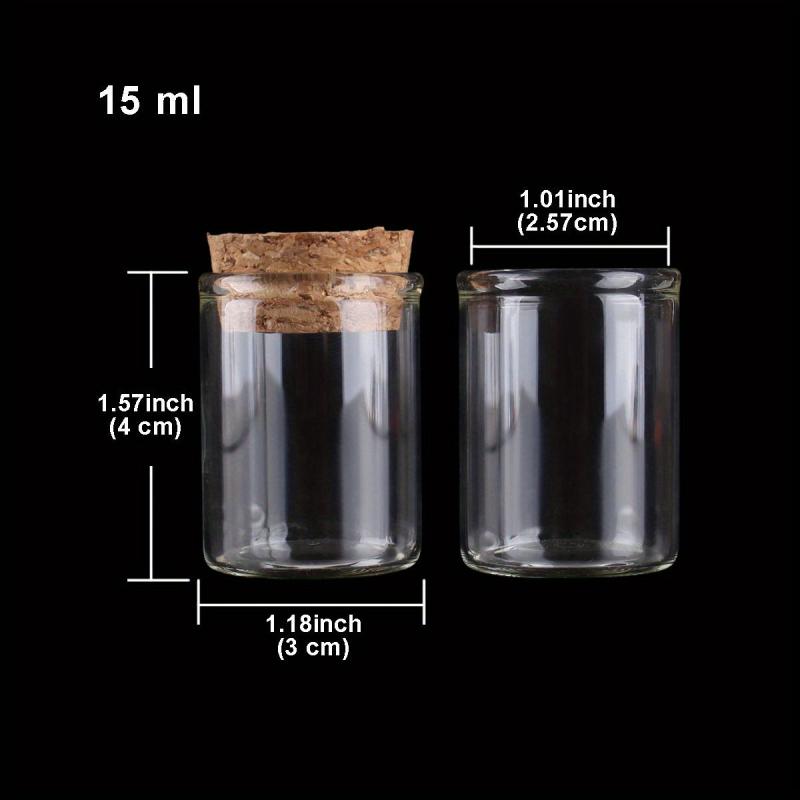 4pcs Glass Test Tubes with Cork Stopper 10ml 60ml DIY Crafts Wedding