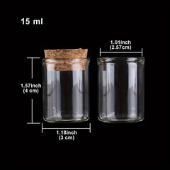 4pcs Glass Test Tubes with Cork Stopper 10ml 60ml DIY Crafts Wedding
