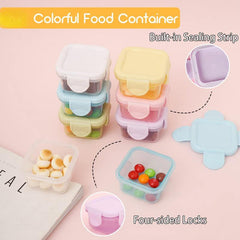 4pcs Leak Proof Food Storage Containers, Reusable, Portable Sauce Box