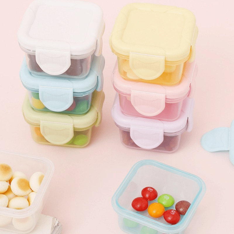 4pcs Leak Proof Food Storage Containers, Reusable, Portable Sauce Box