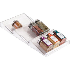 3-Layer Expandable Seasoning Storage Rack for Cabinet - Transparent