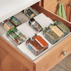 3-Layer Expandable Seasoning Storage Rack for Cabinet - Transparent