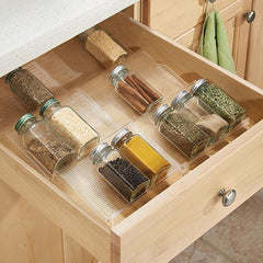 3-Layer Expandable Seasoning Storage Rack for Cabinet - Transparent