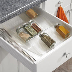 3-Layer Expandable Seasoning Storage Rack for Cabinet - Transparent