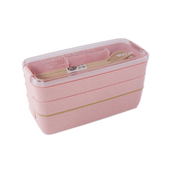 Portable 3 Layer Japanese Lunch Box with Utensils
