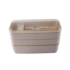 Portable 3 Layer Japanese Lunch Box with Utensils