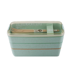 Portable 3 Layer Japanese Lunch Box with Utensils
