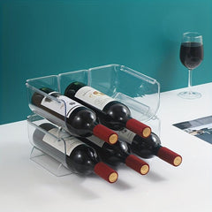 Stackable PET Wine Rack Holder for Kitchen and Refrigerator