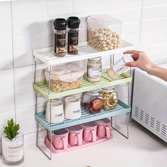 Plastic Foldable Seasoning Rack Condiment Storage for Kitchen Countertop