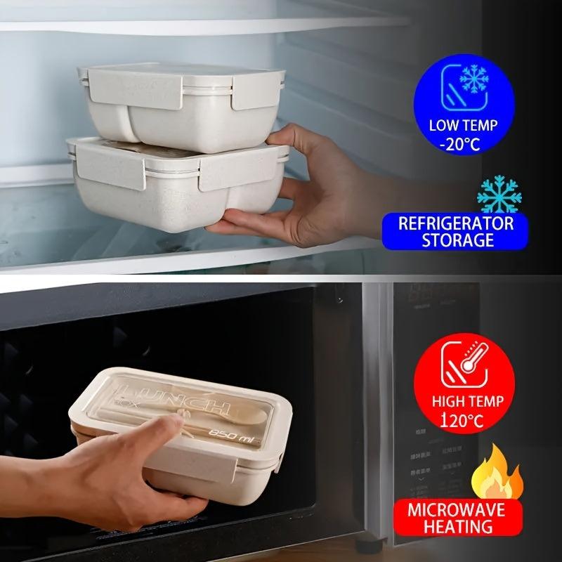 Leakproof Lunch Box Bento Set w/ Spoon & Fork - For Teenagers & Workers
