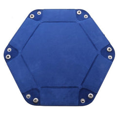 Hexagon Velvet Cloth Dice Tray Foldable Storage Box PU Tray
