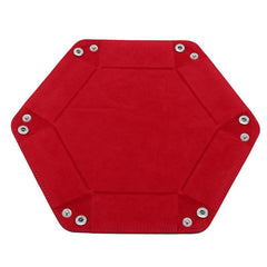 Hexagon Velvet Cloth Dice Tray Foldable Storage Box PU Tray