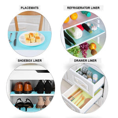 4pcs Refrigerator Liners Mats Waterproof Oilproof Fridge Liners for Shelves