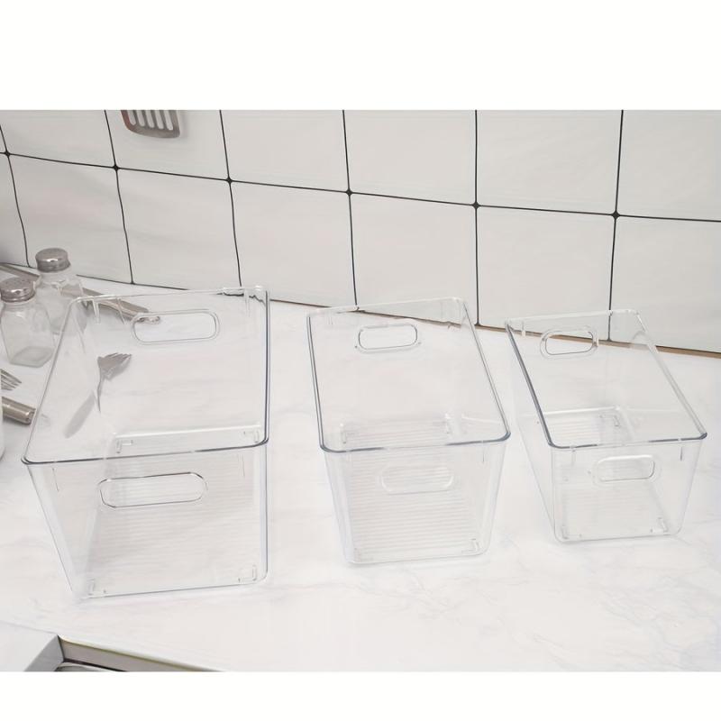 Clear Kitchen Pantry Organizer Container Bins With Handles