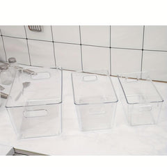 Clear Kitchen Pantry Organizer Container Bins With Handles