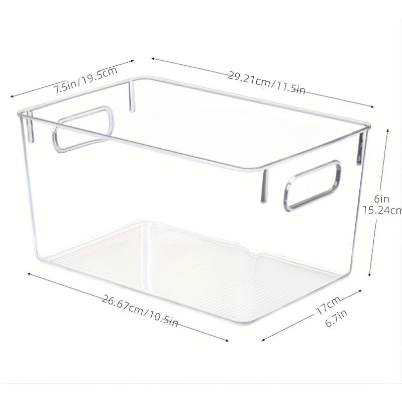 Clear Kitchen Pantry Organizer Container Bins With Handles