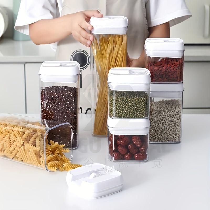 7pcs Kitchen Storage Jars With Lids - Coarse Cereals, Milk Powder, Pasta