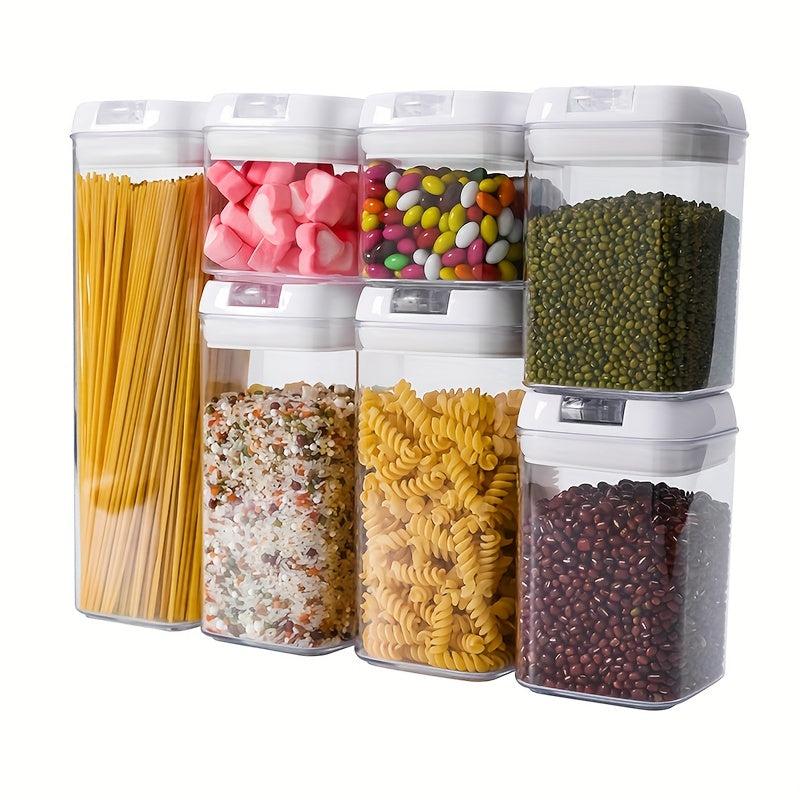 7pcs Kitchen Storage Jars With Lids - Coarse Cereals, Milk Powder, Pasta