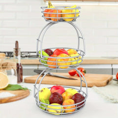 3 Tier Fruit Basket for Countertop Metal Fruit Holder