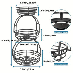 3 Tier Fruit Basket for Countertop Metal Fruit Holder