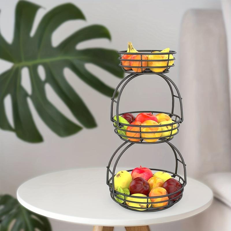 3 Tier Fruit Basket for Countertop Metal Fruit Holder