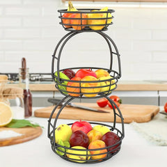 3 Tier Fruit Basket for Countertop Metal Fruit Holder