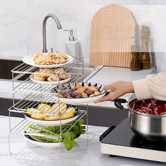 1pc Stainless Steel Folding Shelf for Refrigerator - Organize Your Kitchen