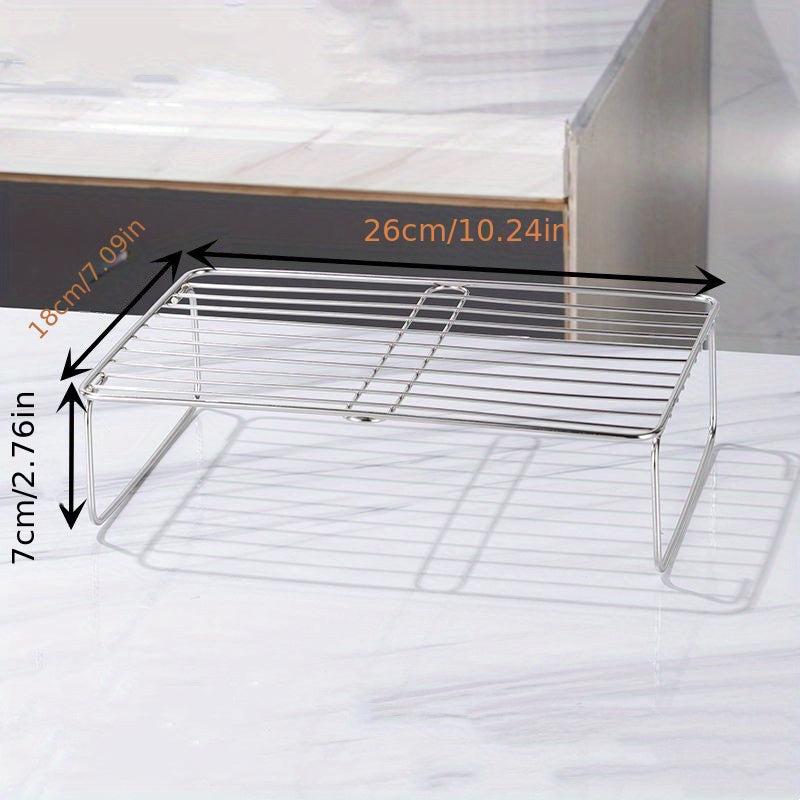 1pc Stainless Steel Folding Shelf for Refrigerator - Organize Your Kitchen