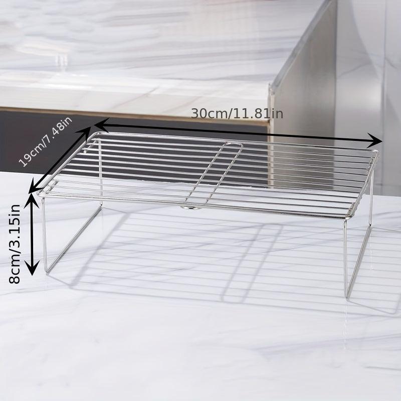 1pc Stainless Steel Folding Shelf for Refrigerator - Organize Your Kitchen
