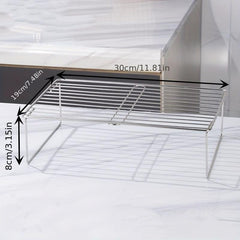 1pc Stainless Steel Folding Shelf for Refrigerator - Organize Your Kitchen