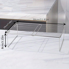 1pc Stainless Steel Folding Shelf for Refrigerator - Organize Your Kitchen